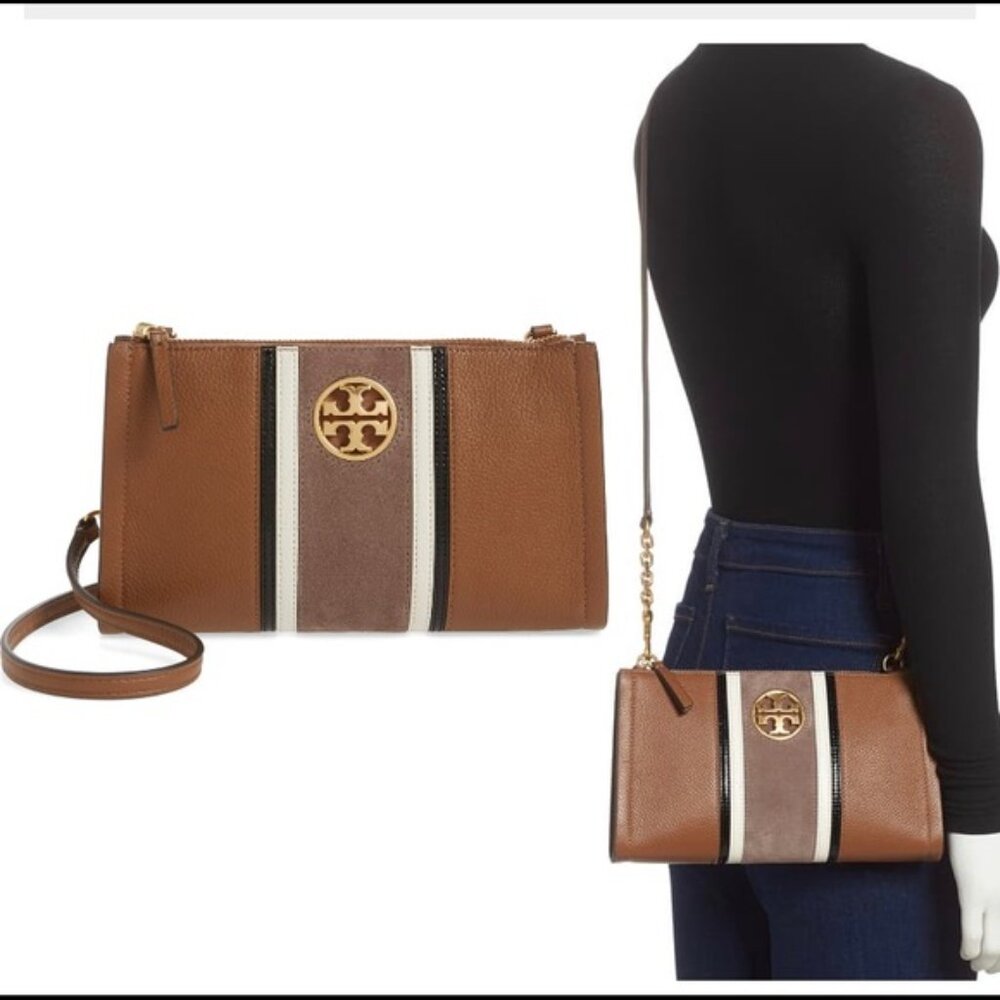 Tory Burch Carson Stripe Leather Crossbody Bag - NWOT